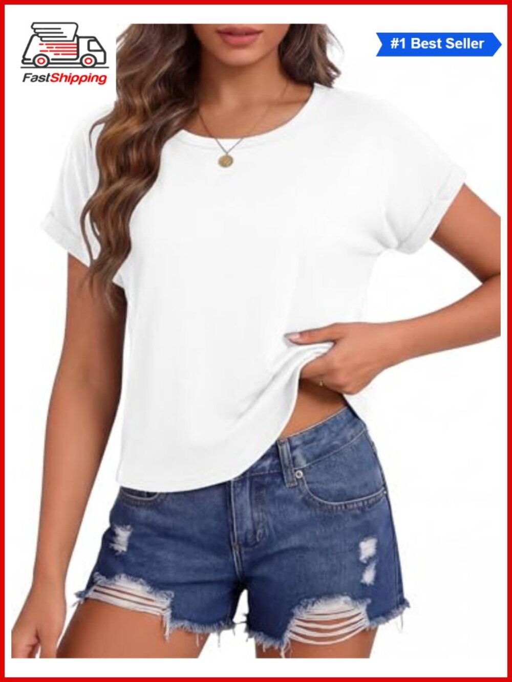 ✨ Totatuit Crop Top Womens Short Sleeve Crewneck Boxy Tee Summer Shirt